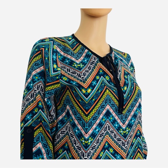 Signature Studio contemporary style chevron pattern top tunic S multicolor - Picture 4 of 14